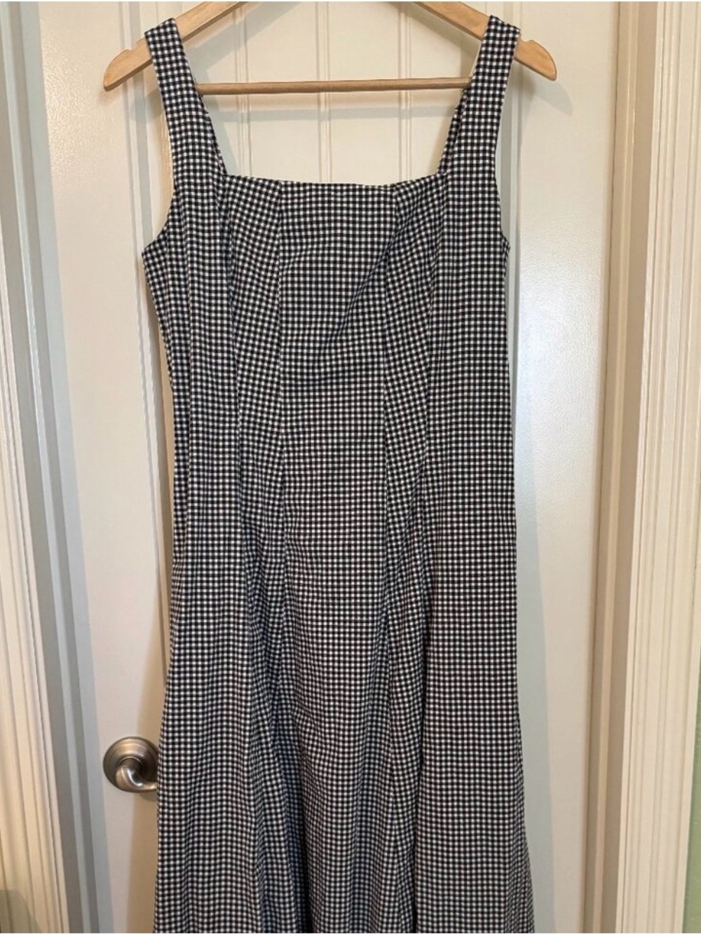 Abercrombie & Fitch Black and White Gingham Midi Dress - Picture 5 of 6
